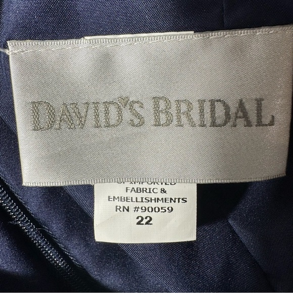 David's Bridal Navy Blue Satin High Low Ruffle Skirt Size 22 NWT Brand New - Picture 7 of 9